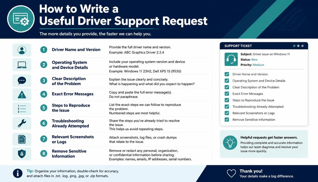 How to Write a Useful Driver Support Request
