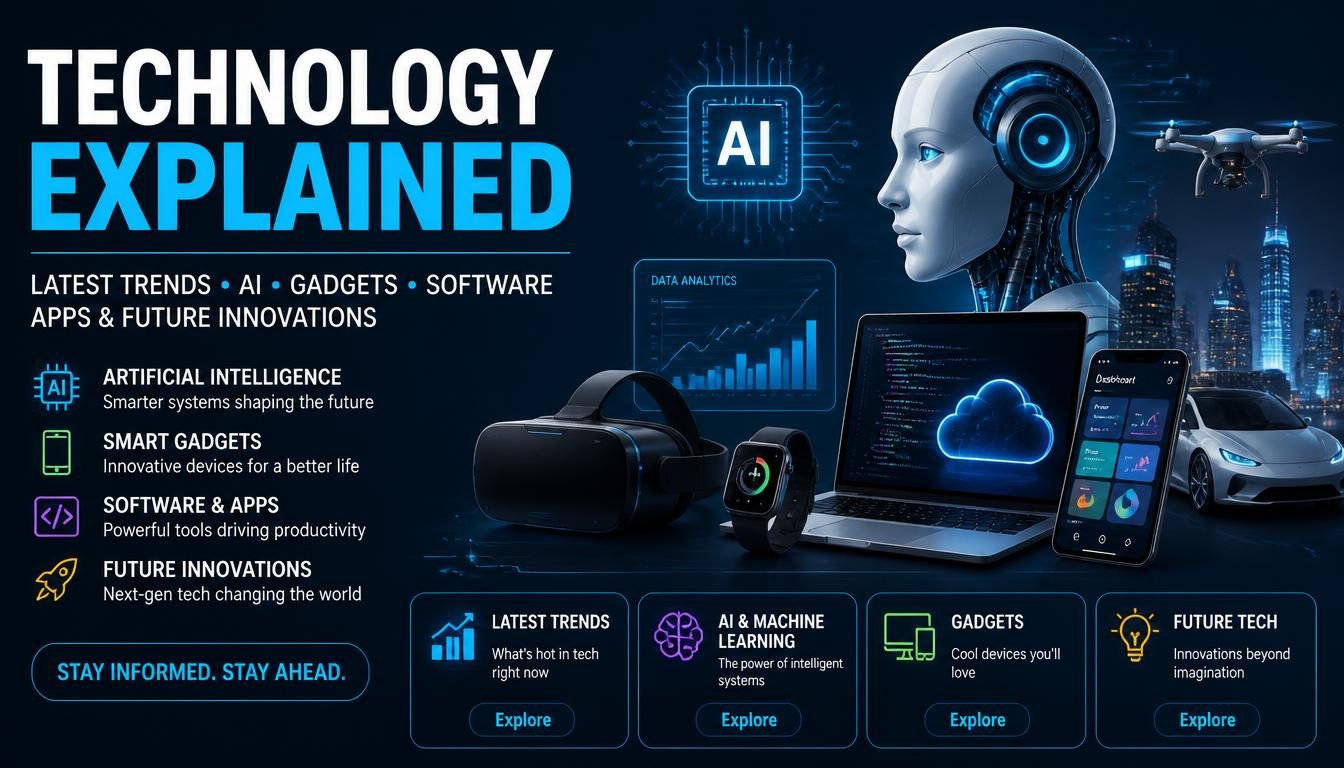 Technology Explained: Latest Trends, AI, Gadgets, Software, Apps & Future Innovations