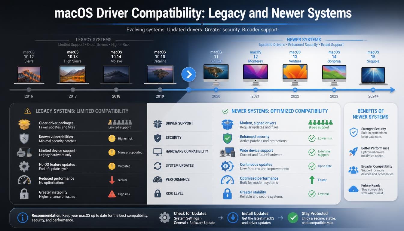 macOS Driver Compatibility: Legacy and Newer Systems